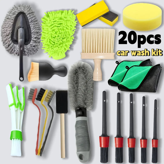 20-Piece Car Cleaning Brush Kit