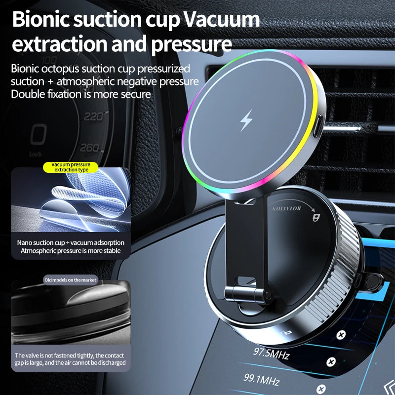 15W Magnetic Wireless Car Phone Holder